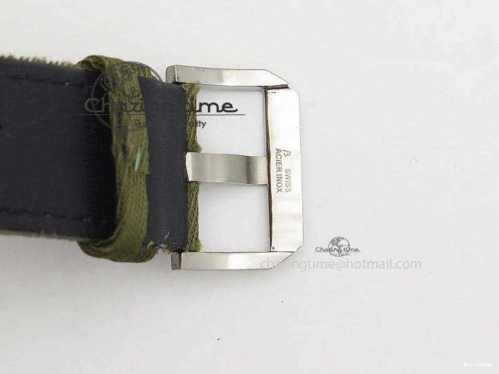 MIROTIME 0301 Big Pilot Top Gun Miramar PVD Plated Titanium on Green Nylon Strap A23J Refined 7398